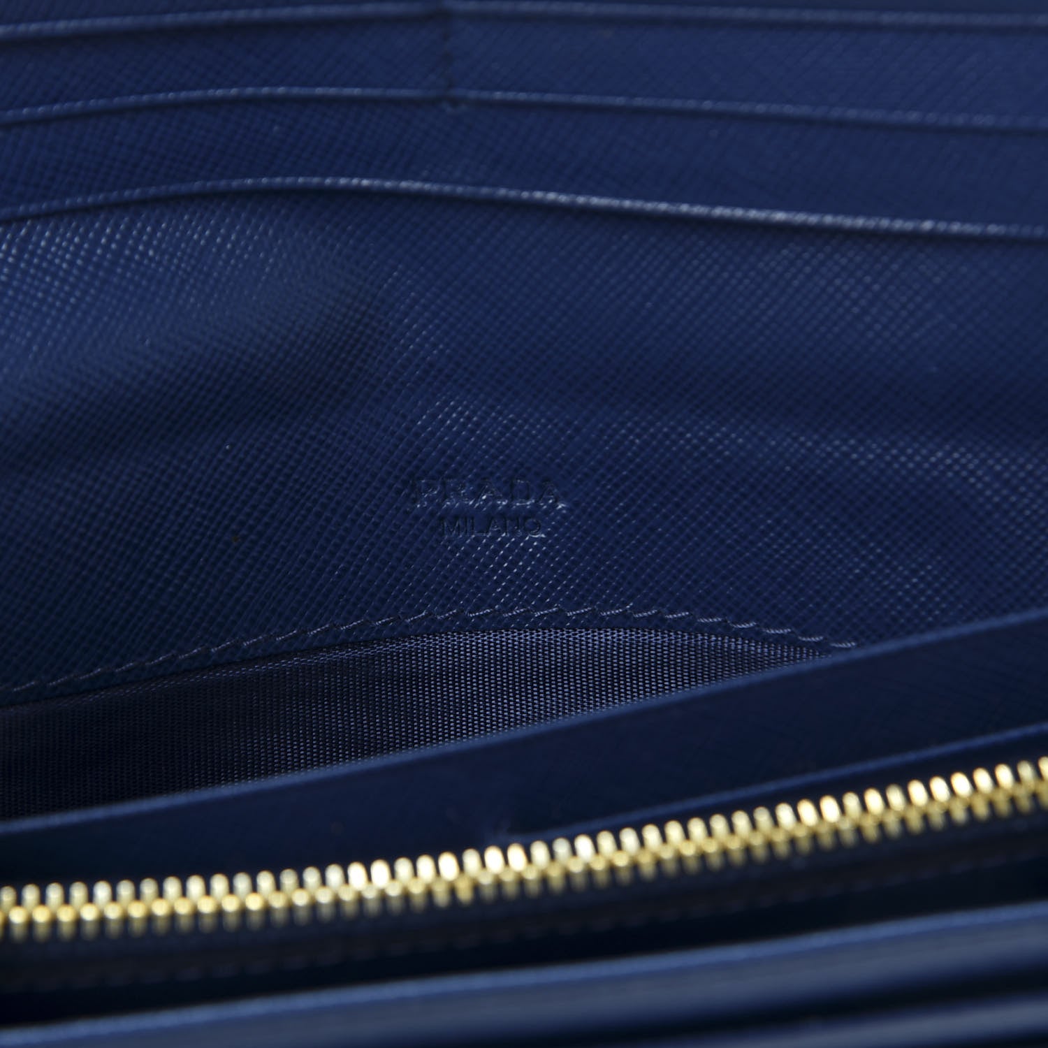 Prada Saffiano Metal Continental Flap Wallet Bluette 7 of 8