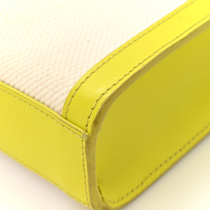 Celine Canvas Calfskin Mini Vertical Cabas Neon Yellow 11 of 14