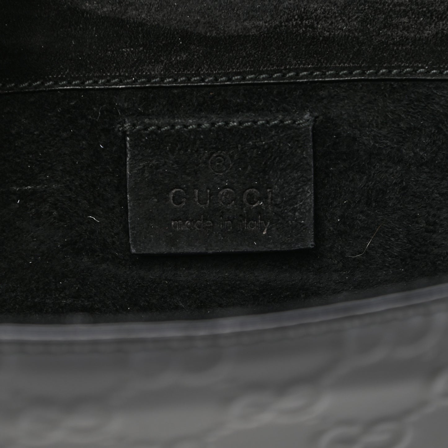 Patent Microguccissima Small Broadway Clutch Black