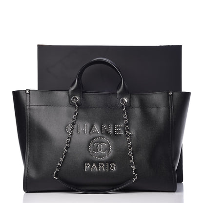 Chanel Caviar Extra Large Studded Deauville Tote Black 13 of 13