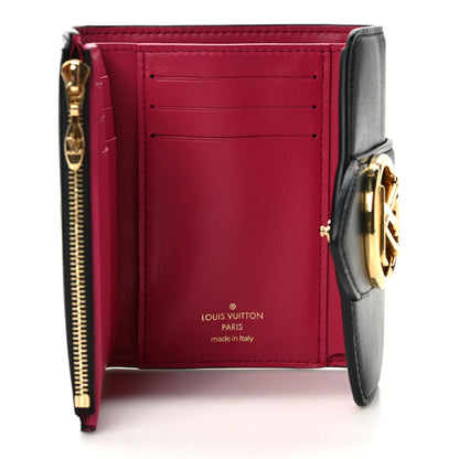 Louis Vuitton Smooth Calfskin LV Pont 9 Compact Wallet Black 5 of 7