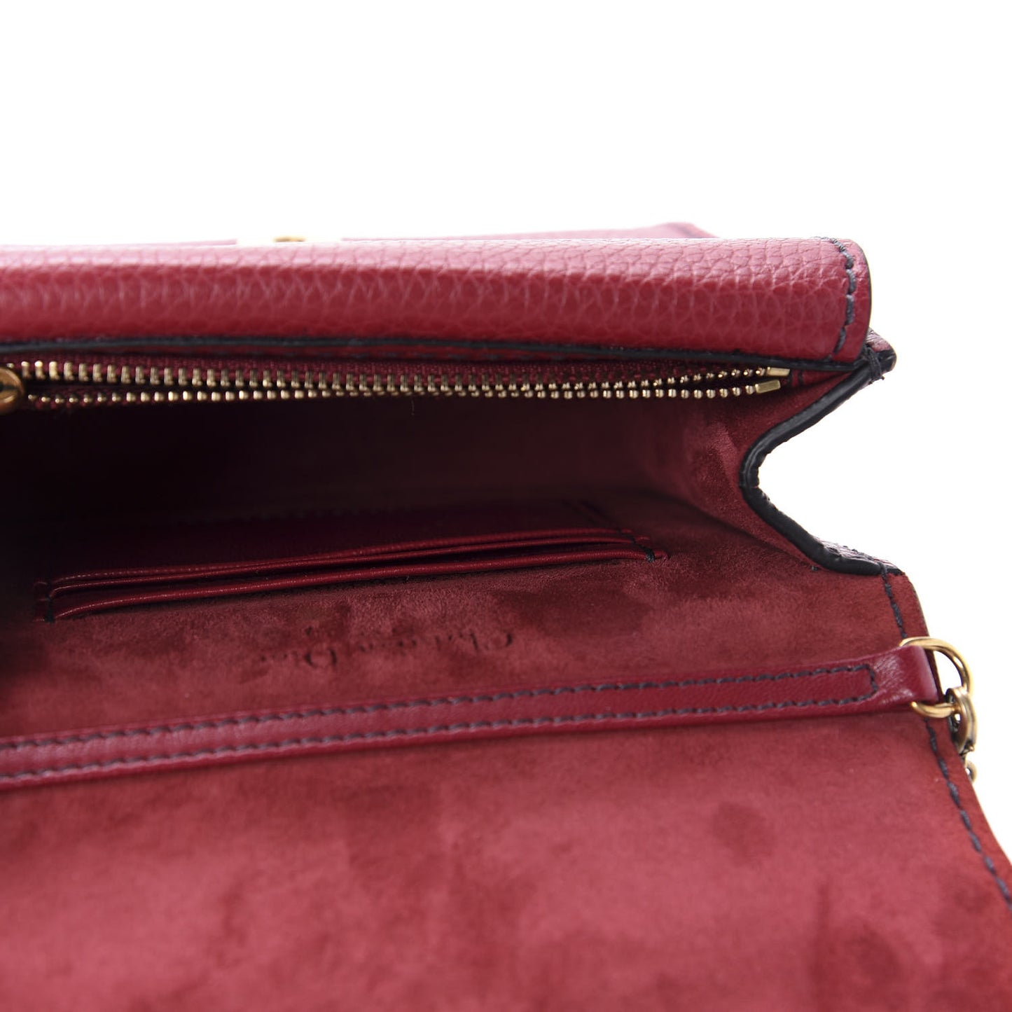 Grained Calfskin D-Bee Crossbody Dark Red