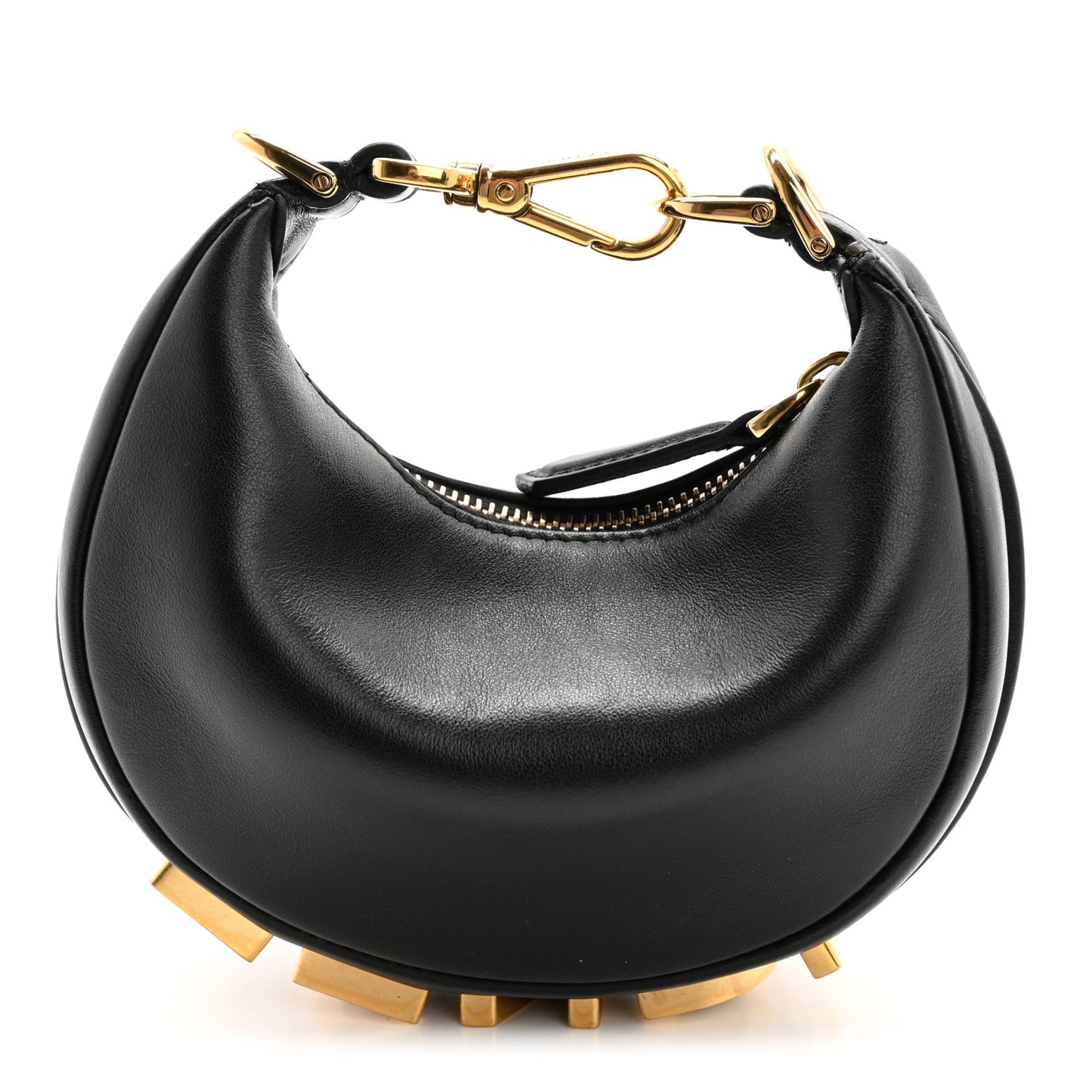 Vitello Grace Matte Nano Fendigraphy Hobo Charm Black