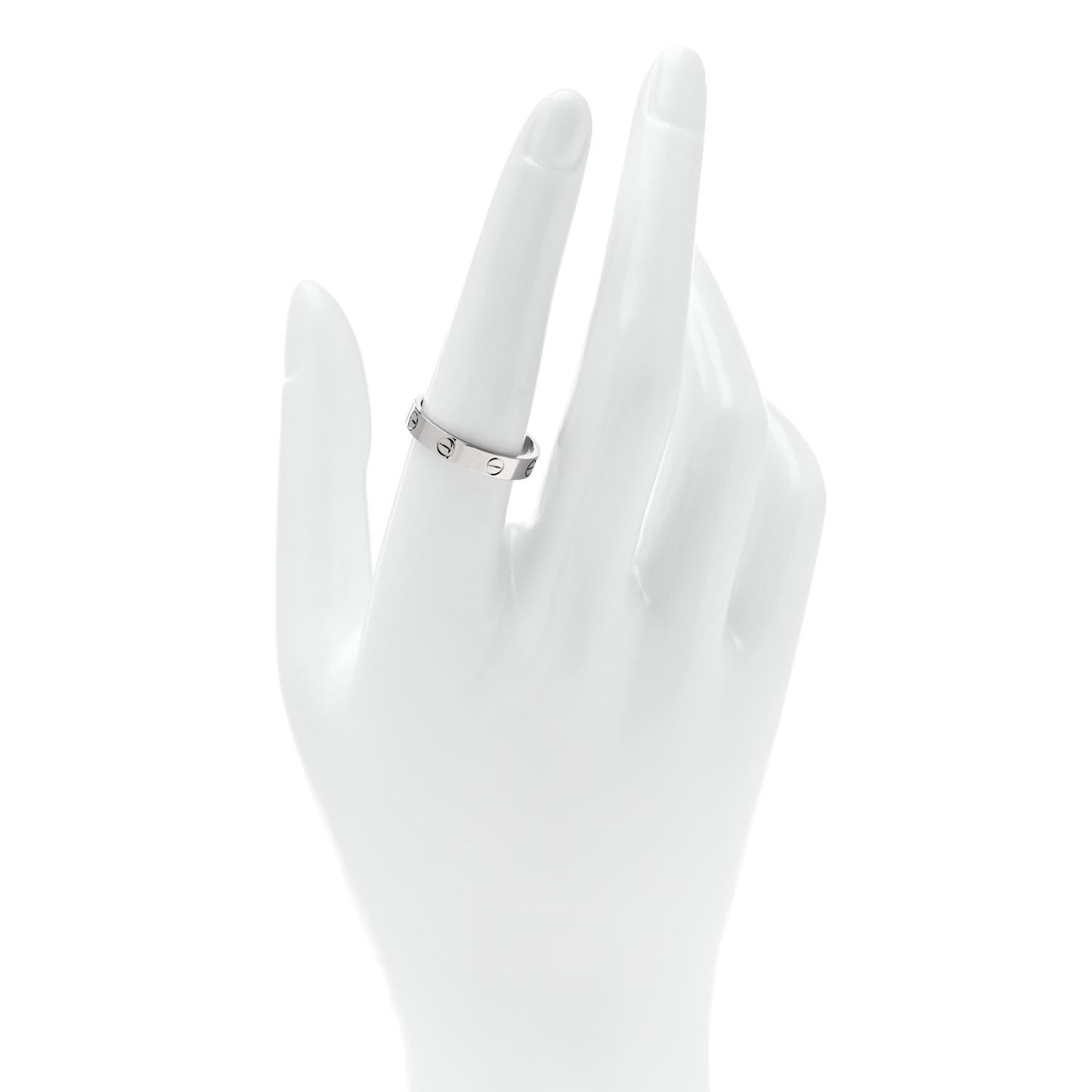 18K White Gold 3.5mm LOVE Wedding Band Ring 56 7.75