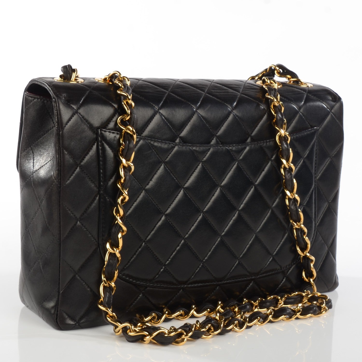 Chanel Lambskin Quilted Jumbo Flap Black 3 of 9