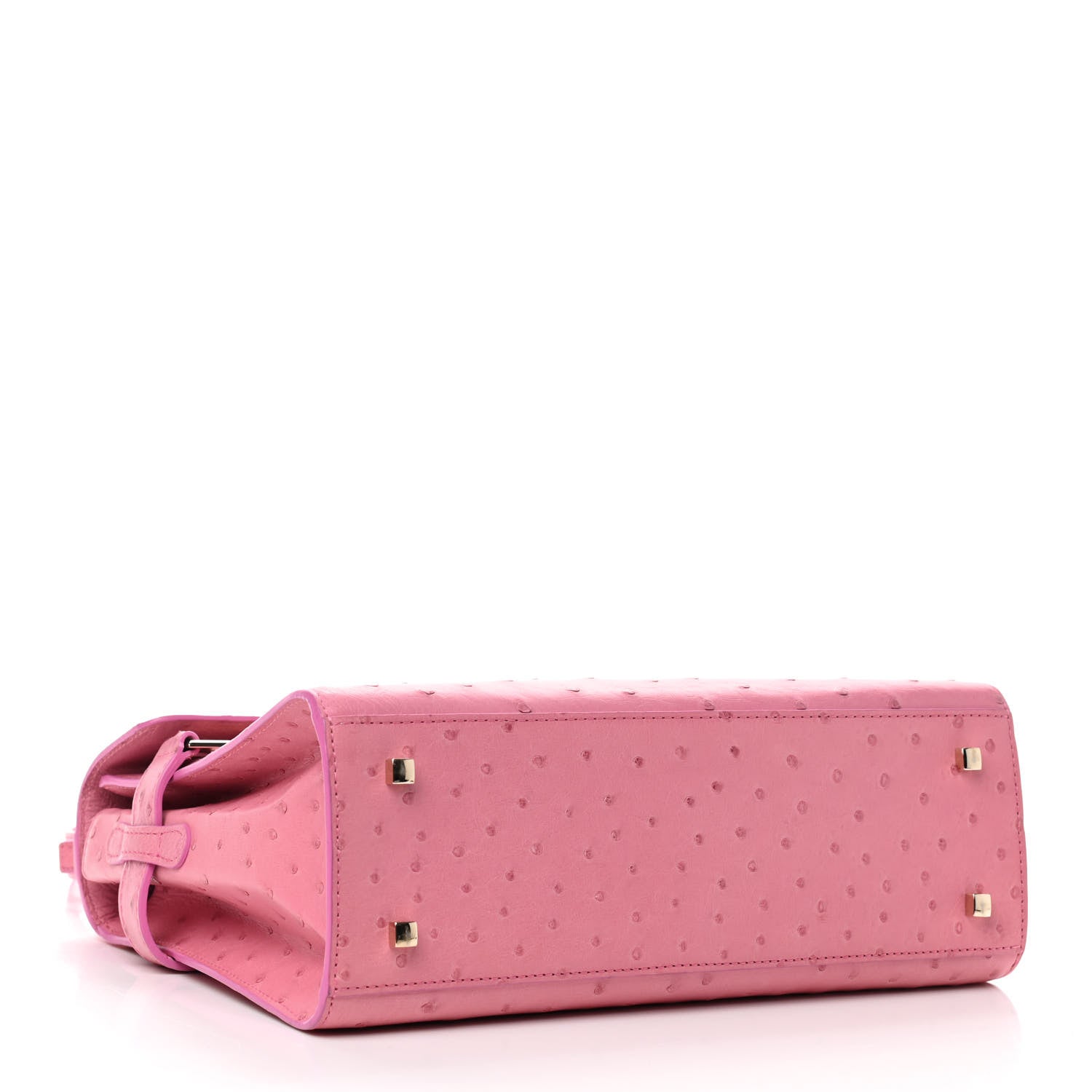 Delvaux Ostrich MM Tempete Satchel Pink 4 of 12