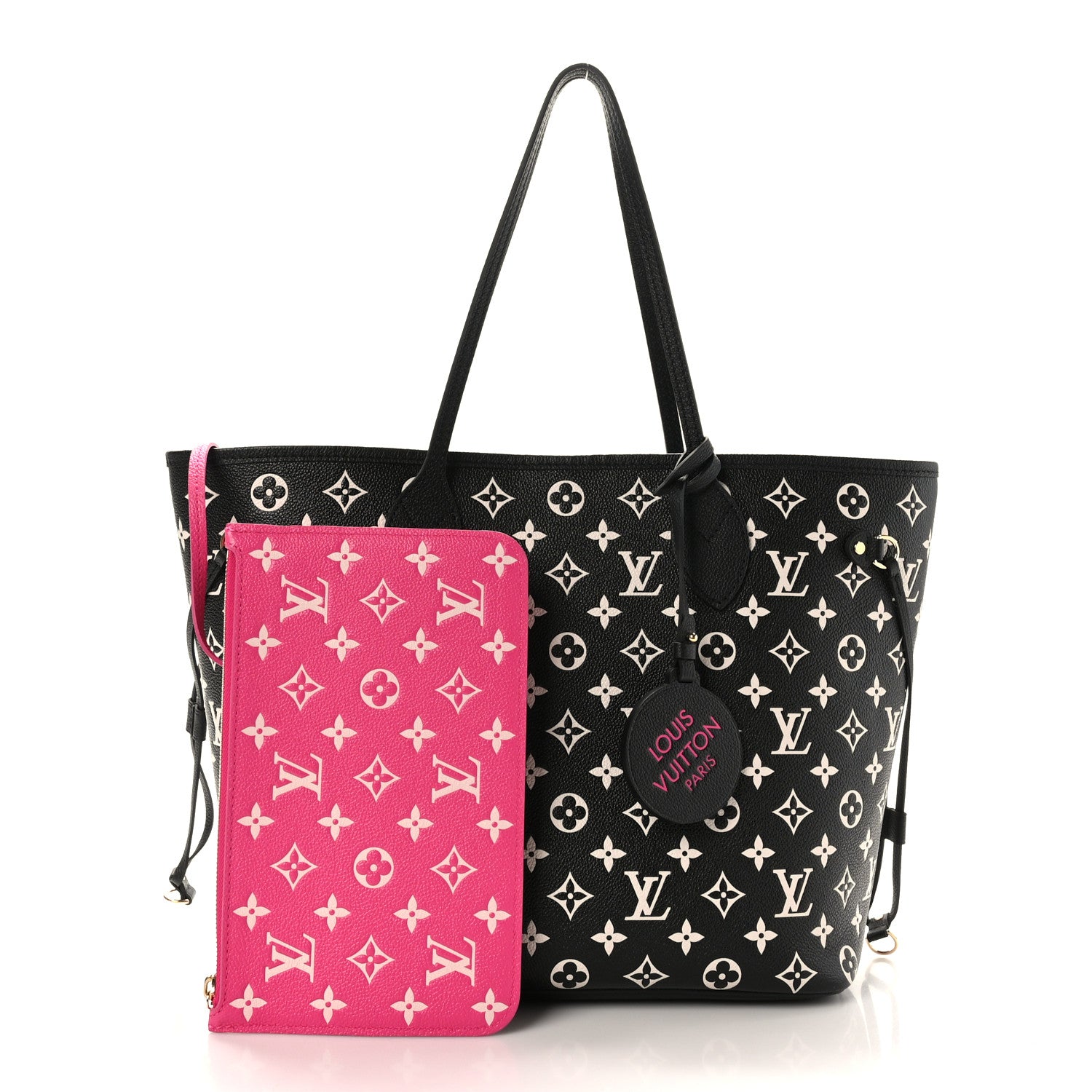 Louis Vuitton Empreinte Spring In The City Neverfull MM Black White Pink 3 of 9