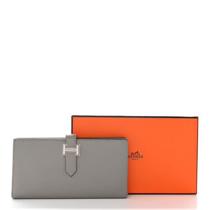Hermes Epsom Bearn Gusset Wallet Gris Mouette 10 of 10