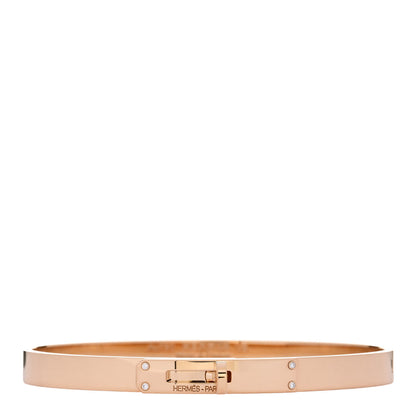 Hermes 18K Yellow Gold Diamond PM Kelly Bracelet LG 1 of 4