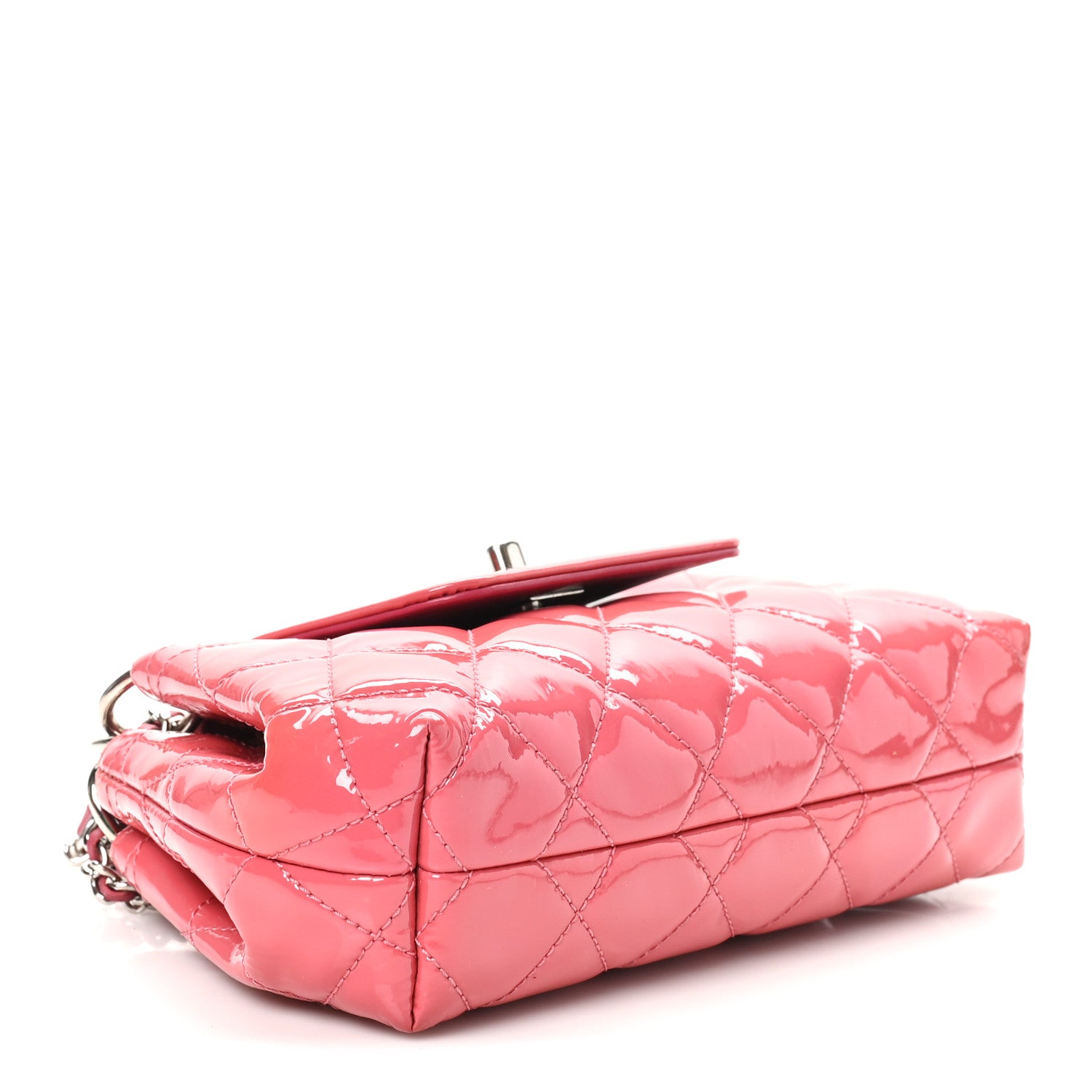 Chanel Patent Quilted Small Coco Shine Accordion Flap Pink 4 of 10