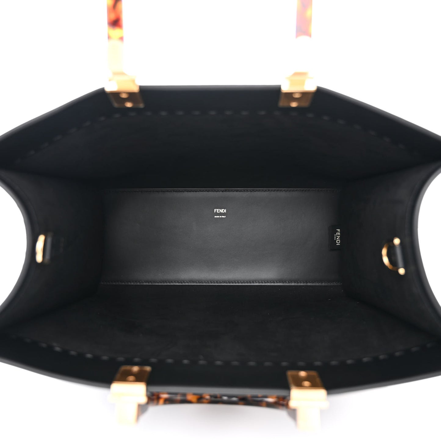 Vitello King Plexiglass Medium Fendi Sunshine Shopper Tote Black