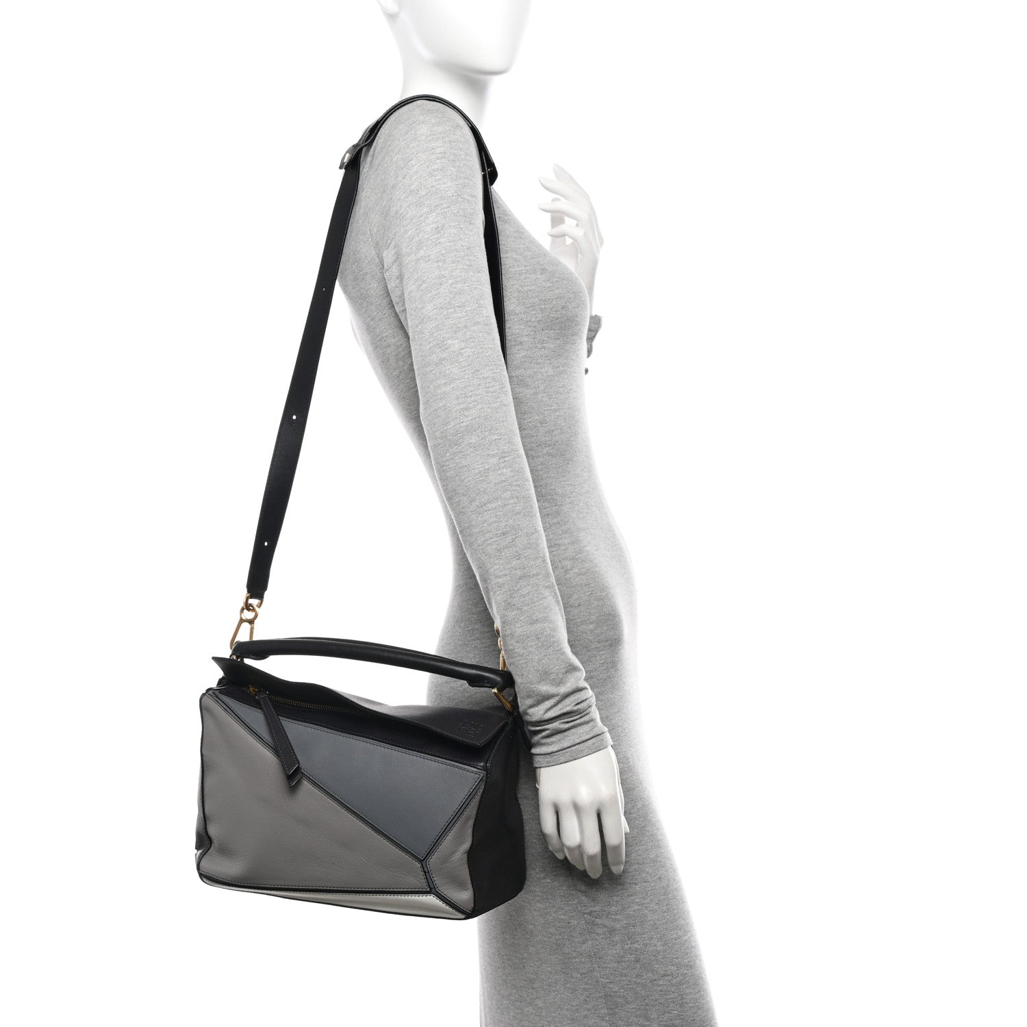 Loewe Calfskin Medium Puzzle Bag Grey Multito 2 of 12