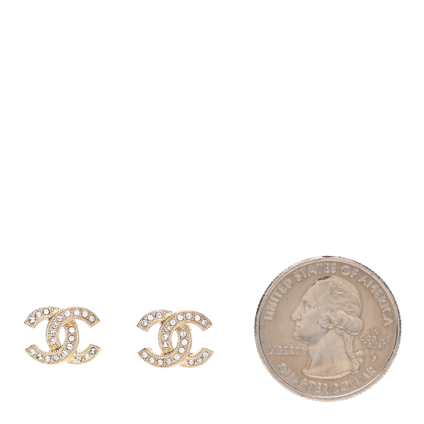 Crystal Timeless CC Earrings Light Gold