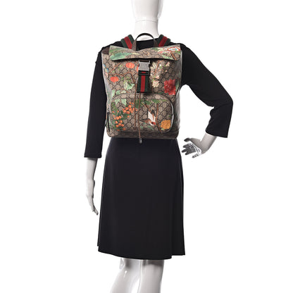 Gucci GG Supreme Monogram Tian Web Single Buckle Backpack Beige Multicolor New Acero 2 of 11