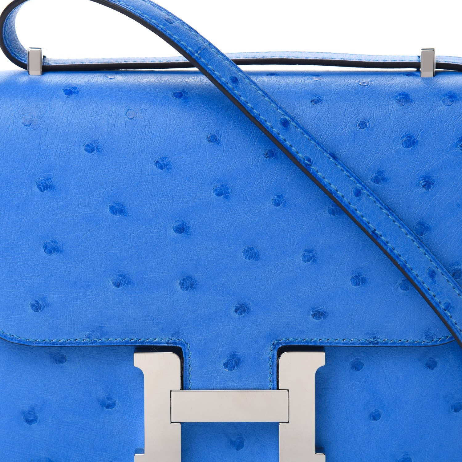 Hermes Ostrich Constance 18 Bleuet 10 of 11