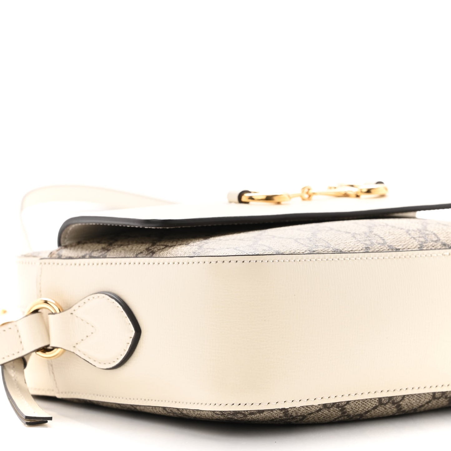 GG Supreme Monogram Small Horsebit 1955 Shoulder Bag Beige Mystic White