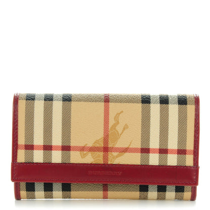 Burberry Haymarket Check Continental Wallet Red 1 of 8