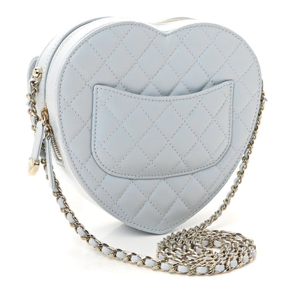 Chanel Lambskin Quilted Large CC In Love Heart Bag Light Blue 3 of 11