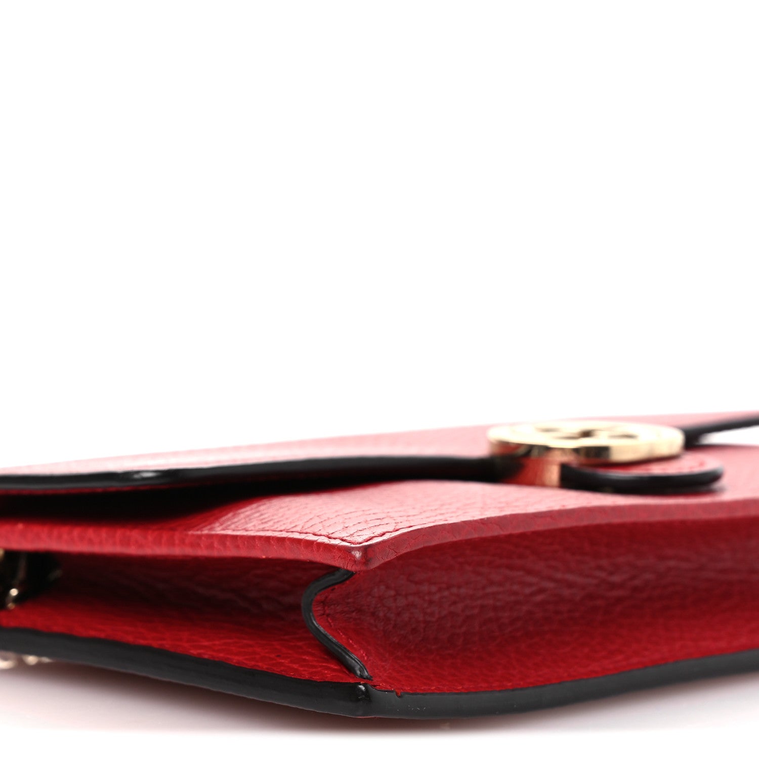 Gucci Dollar Calfskin Interlocking G Chain Wallet Red 9 of 15