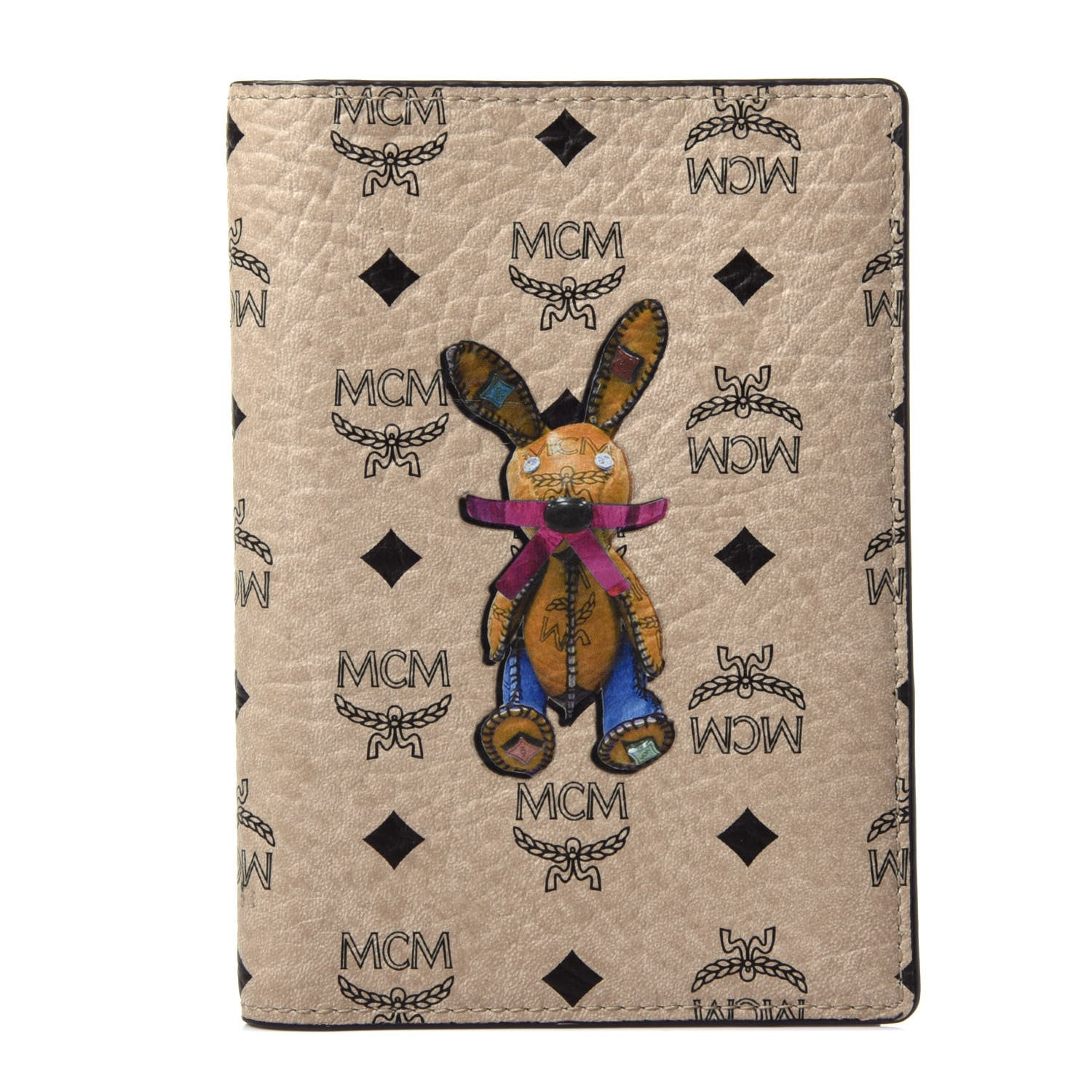 MCM Visetos Rabbit Passport Holder Beige 1 of 4