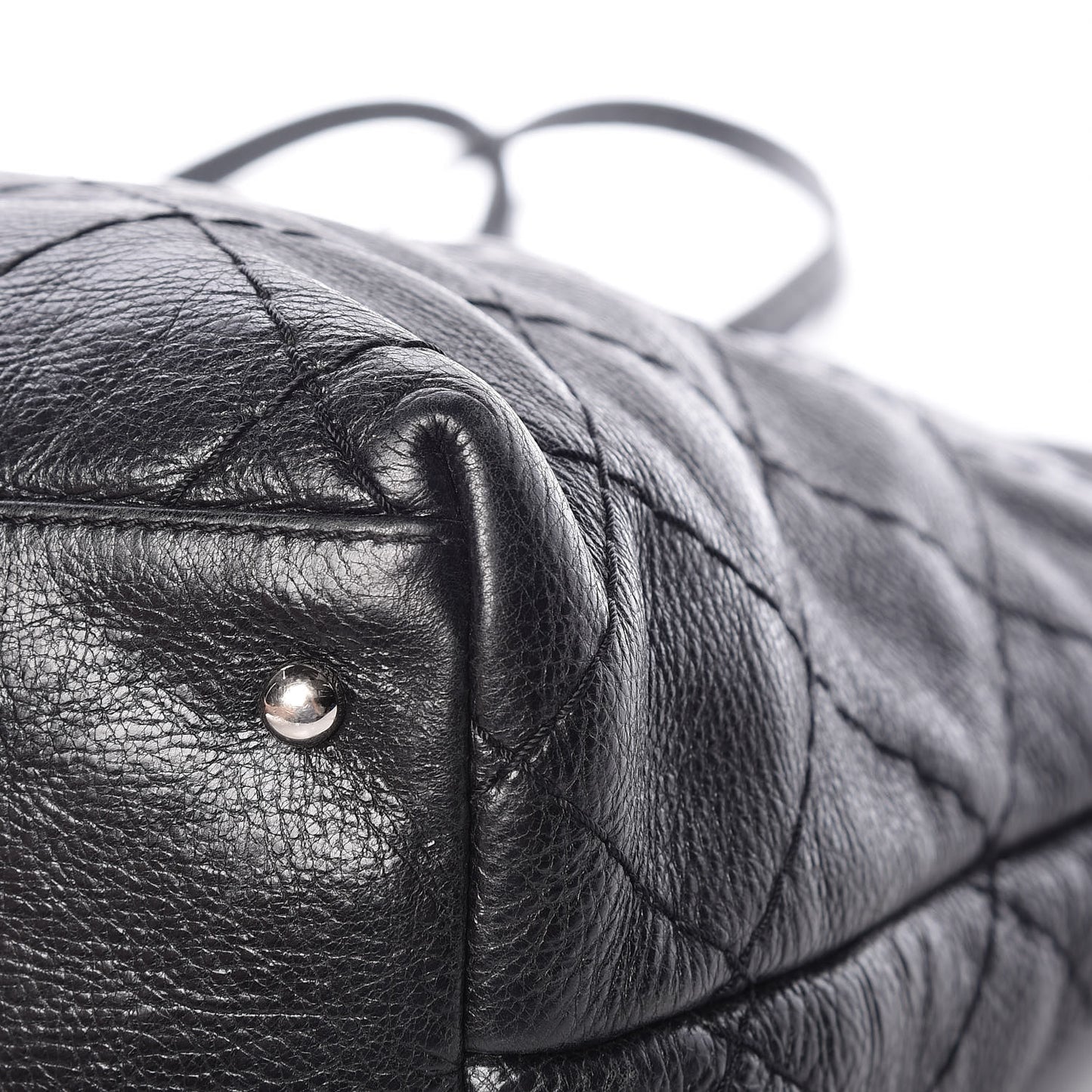Glazed Calfskin Large On The Road Tote Black