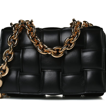 Bottega Veneta Lambskin Maxi Intreccio Padded Chain Cassette Crossbody Bag Black 8 of 13