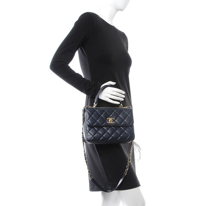 Chanel Lambskin Quilted Small Trendy CC Flap Dual Handle Bag Navy 3 of 9