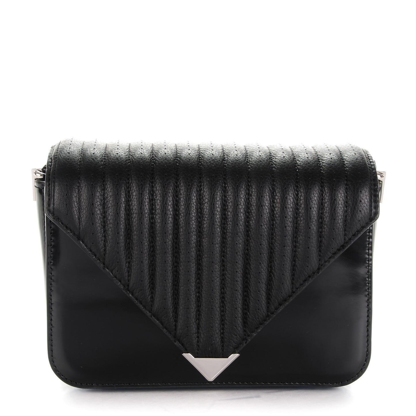 Calfskin Quilted Prisma Envelope Crossbody Black