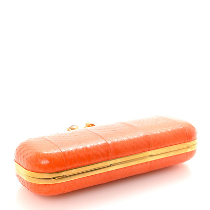 Alexander McQueen Snakeskin Knuckle Box Clutch Orange 4 of 8