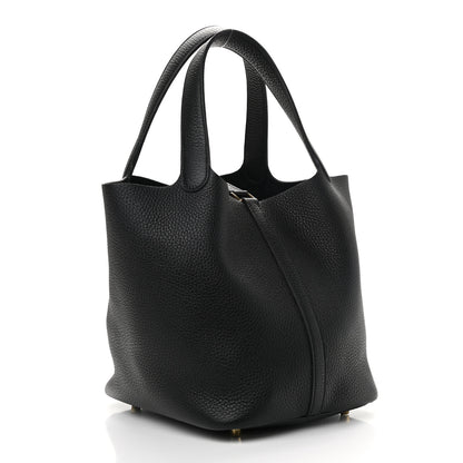 Hermes Taurillon Clemence Picotin Lock 22 MM Black 2 of 9