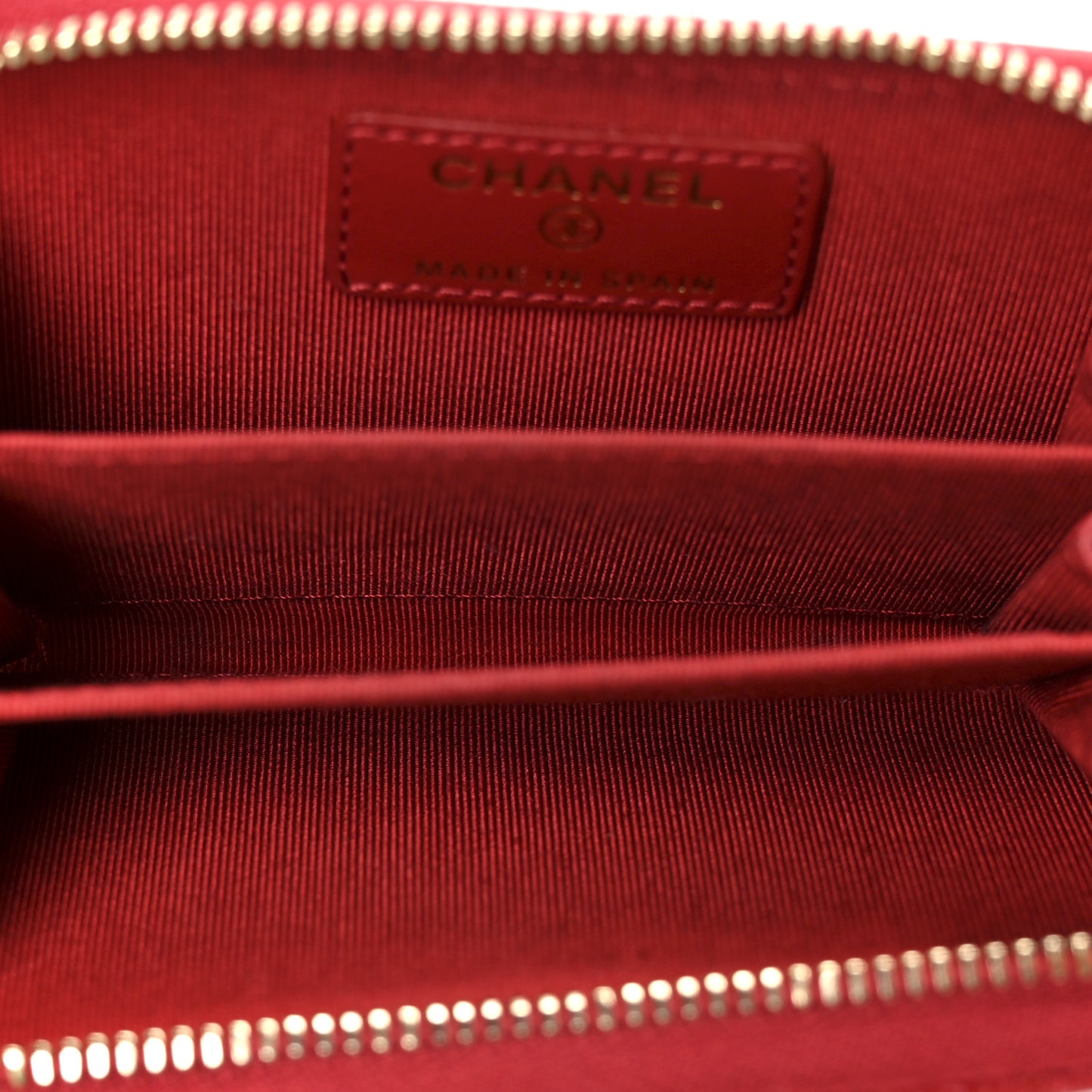 Caviar Quilted Zip Coin Purse Red