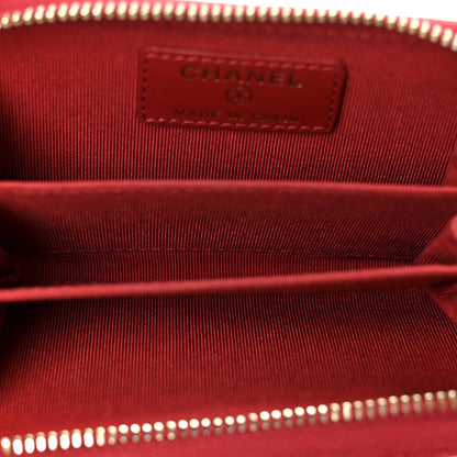 Chanel Caviar Quilted Zip Coin Purse Red 5 of 9
