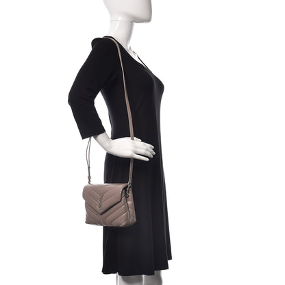 Saint Laurent Calfskin Y Quilted Monogram Toy Loulou Satchel Mink 2 of 9
