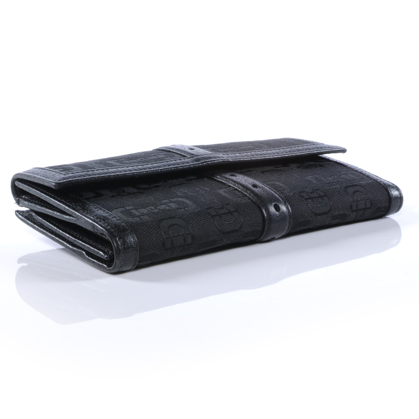Horsebit Print Glam Continental Wallet Black
