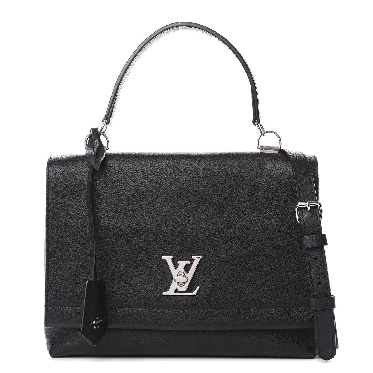Soft Calfskin Lockme II Top Handle Black
