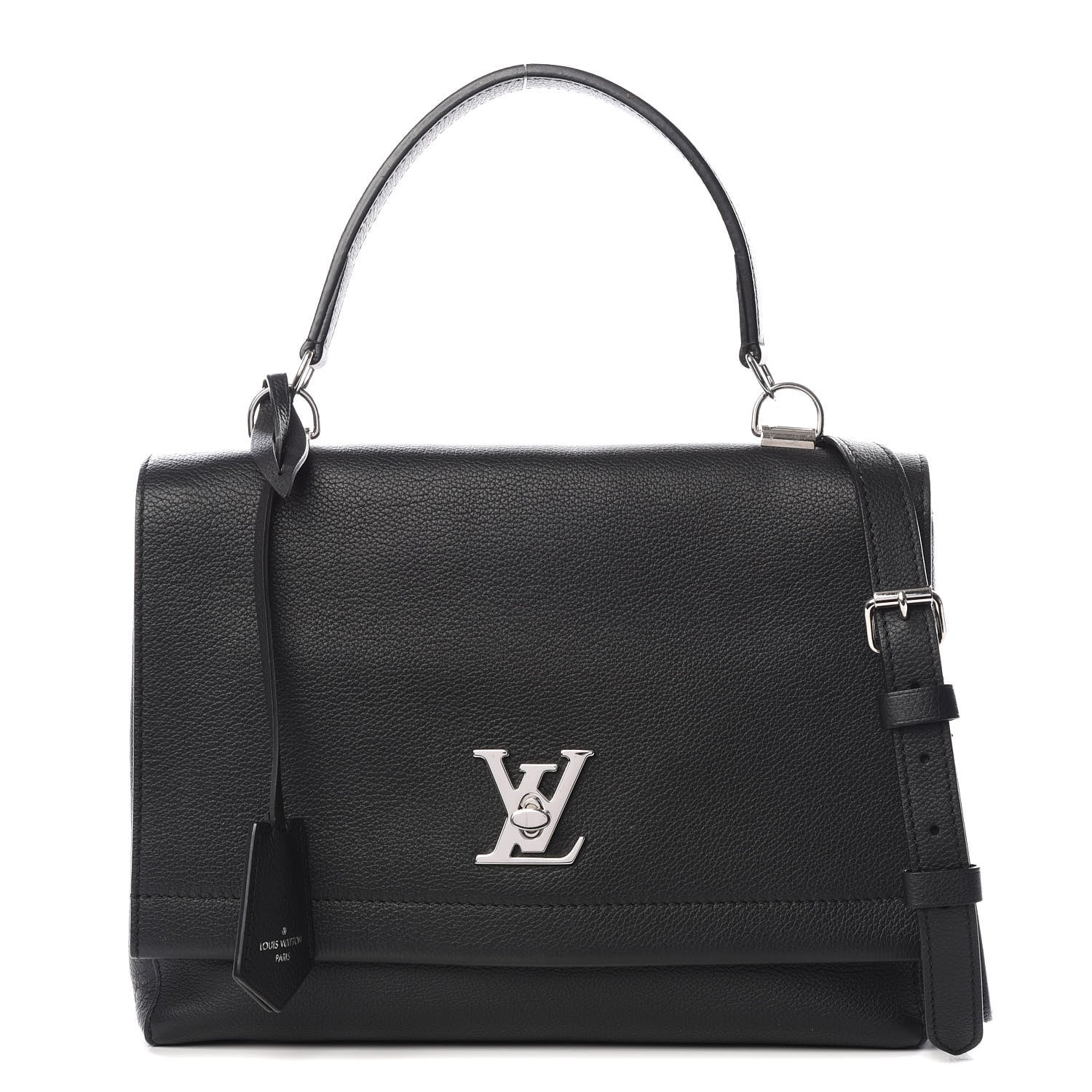 Louis Vuitton Soft Calfskin Lockme II Top Handle Black 1 of 8