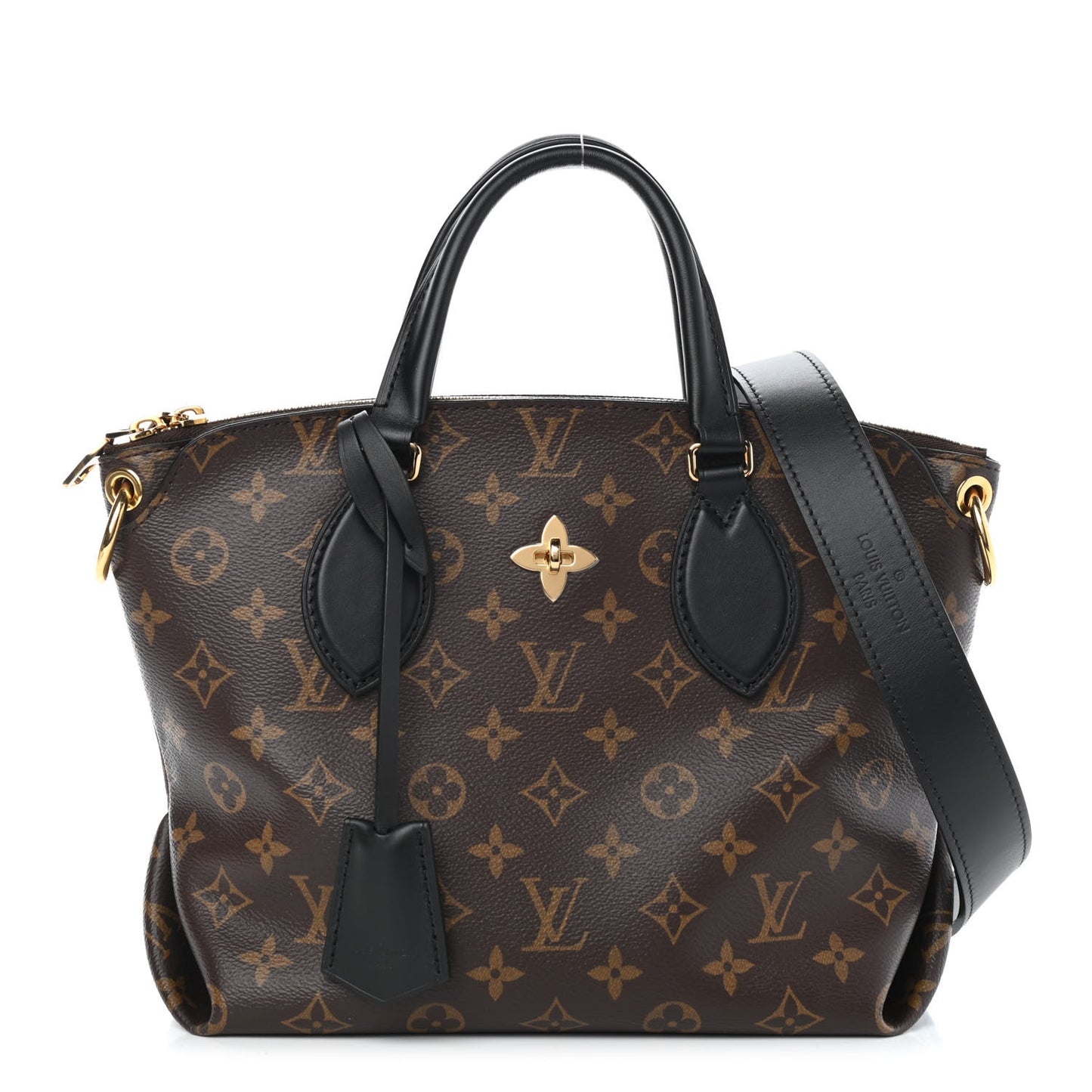 Monogram Flower Zipped Tote PM Black