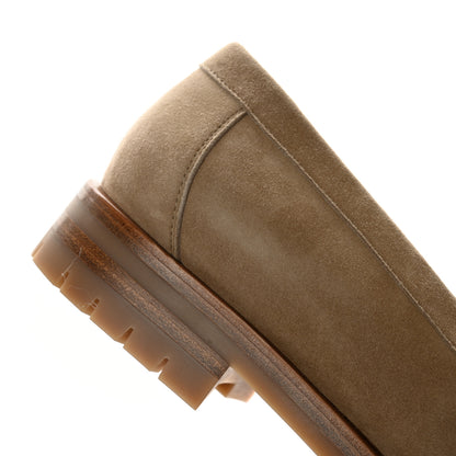Hermes Suede Goatskin Womens Faubourg Loafers 39 Argile 10 of 12