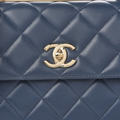 Chanel Lambskin Quilted Small Trendy CC Flap Dual Handle Bag Blue 10 of 11