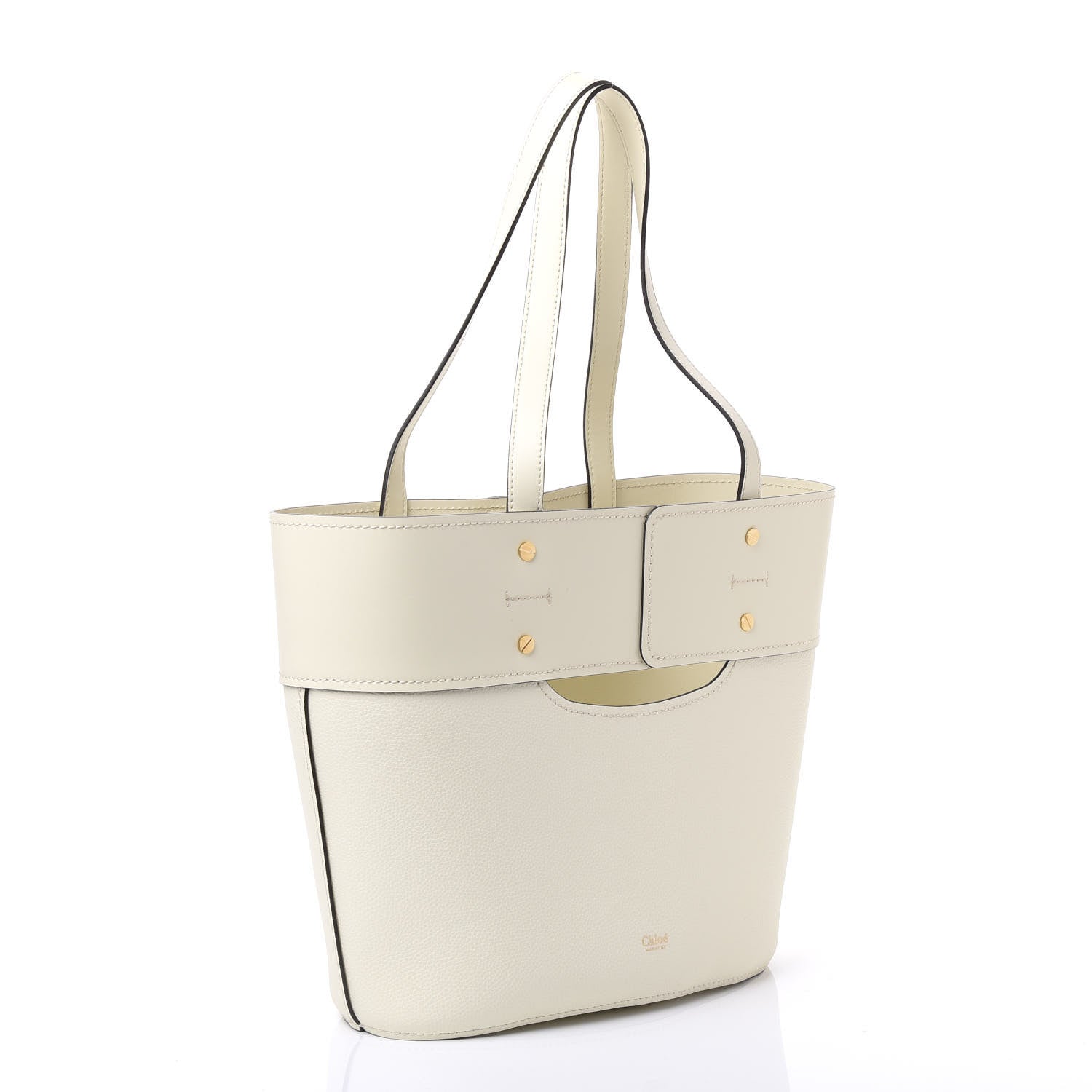 Chloe Smooth Grained Calfskin Small Aby Tote White 2 of 8