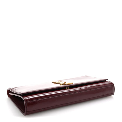 Saint Laurent Patent Classic Monogram Cassandre Clutch Dark Red 4 of 6