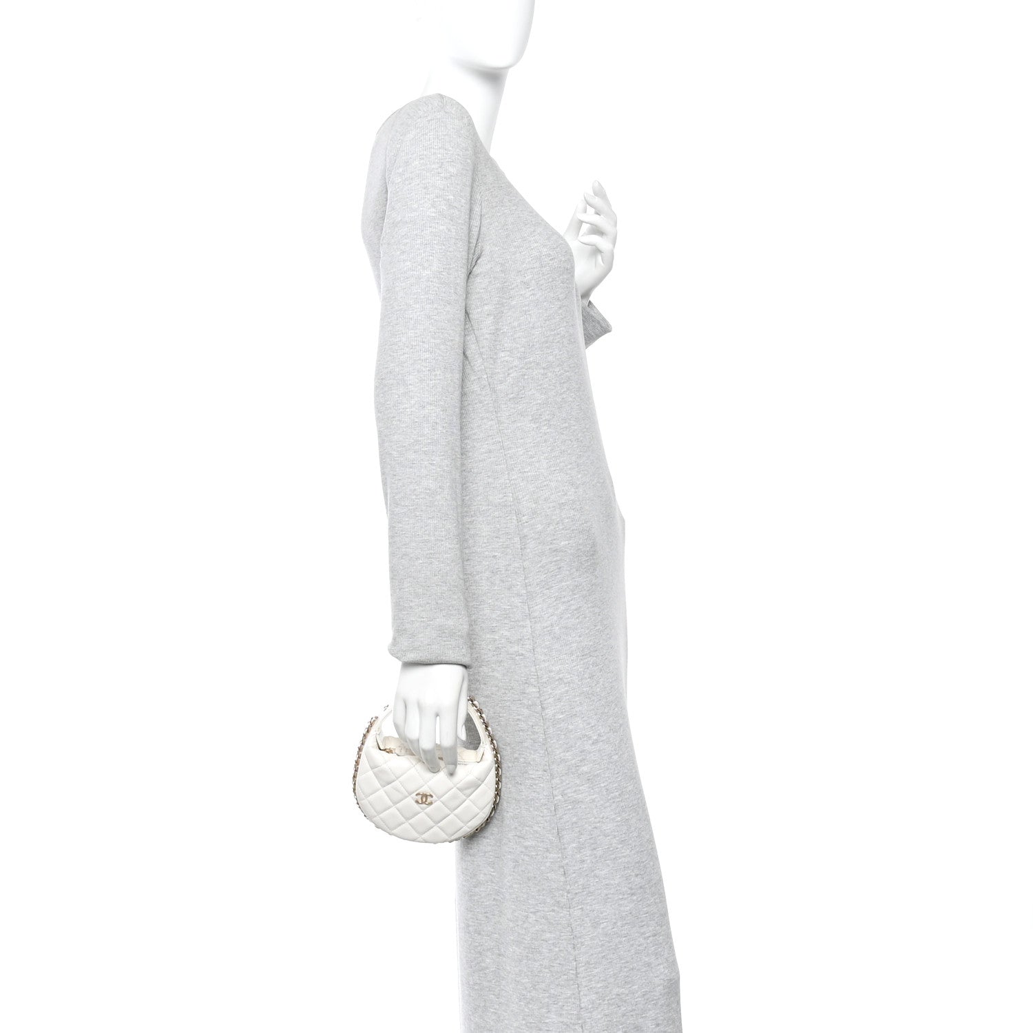 Chanel Lambskin Quilted Chain Around Pouch Hobo White 2 of 11