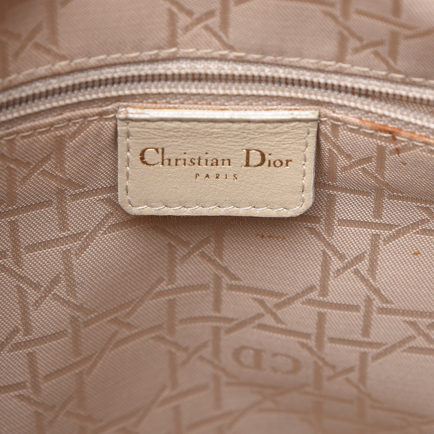 Christian Dior Lambskin Cannage Large Lady Dior Beige 8 of 16