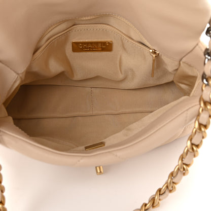 Chanel Lambskin Quilted Medium Chanel 19 Flap Light Beige 5 of 11