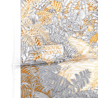 Hermes Silk Faubourg Tropical Scarf 90 Sepia White Caramel 6 of 6