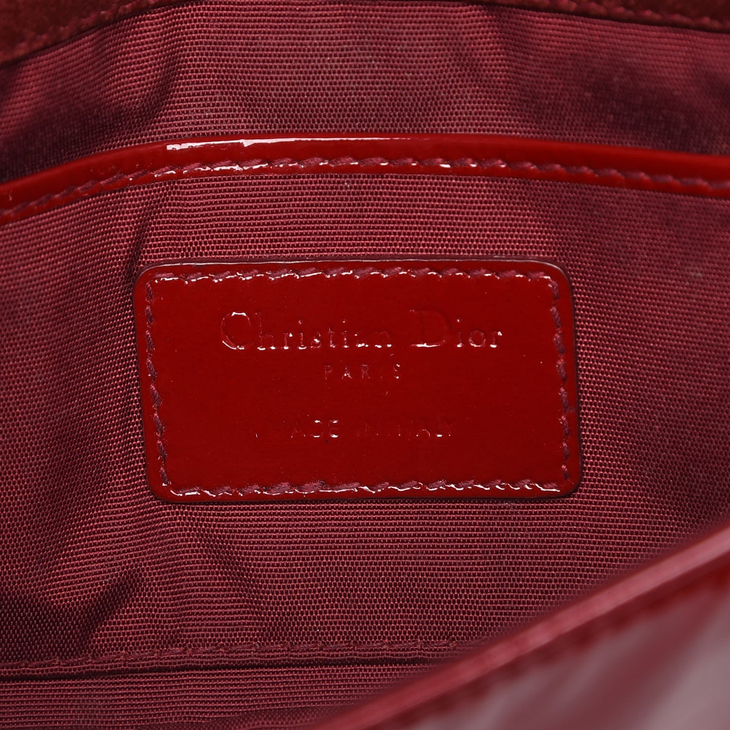Christian Dior Patent Cannage Lady Dior Convertible Clutch Red 7 of 11