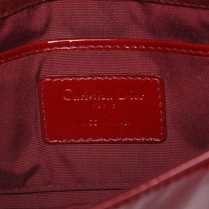 Christian Dior Patent Cannage Lady Dior Convertible Clutch Red 7 of 11