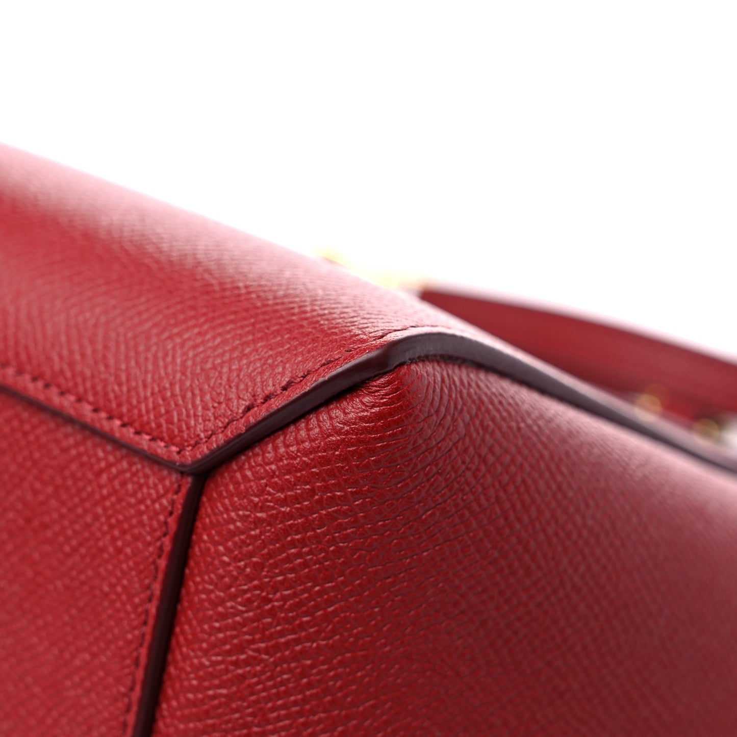 Grained Calfskin Nano Belt Bag Ruby