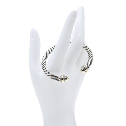 David Yurman Sterling Silver 14K Yellow Gold 7mm Cable Classics Bracelet 3 of 4