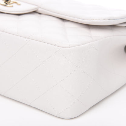 Chanel Caviar Quilted Jumbo Double Flap White 9 of 10